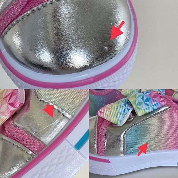 Laura Ashley Toddler Baby Girl Pink Sparkly Rainbow Slip-on Sneaker size 5 - Picture 6 of 12